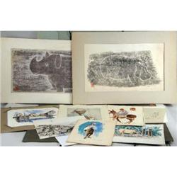 THREE ANIMAL WOODCUTS BY CLEMENT HURD