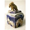 Image 2 : A POLYCHROME GLAZED AND ELEPHANT-DECORATED EARTHENWARE COVERED BOX