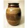 Image 1 : A BROWN AND IVORY GLAZED REDWARE OVOID VASE