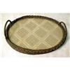Image 4 : A VICTORIAN RATTAN DIMINUTIVE OVAL SERVING TRAY