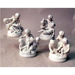 A MISCELLANEOUS GROUP OF FOUR BLANC DE CHINE FIGURAL GROUPS