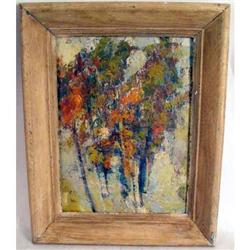 A FRAMED OIL ON BOARD