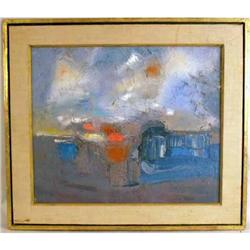 TWO FRAMED ABSTRACT OILS