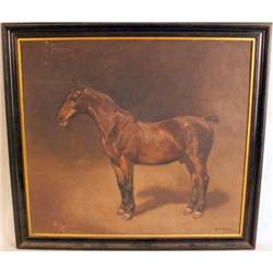 A FRAMED OIL ON CANVAS