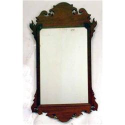 A GEORGE III-STYLE WALNUT LOOKING GLASS