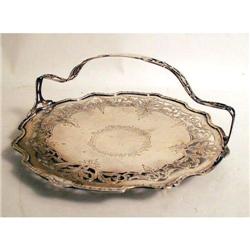 A GORHAM STERLING SILVER HANDLED CIRCULAR TRAY