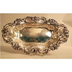 A ROCOCO STERLING SILVER OVAL BREAD TRAY STAMPED MADE FOR TIFFANY & CO.
