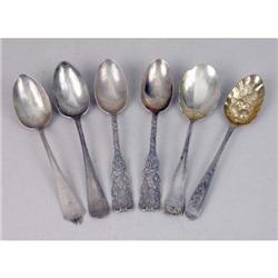 FIVE GORHAM STERLING SILVER TABLESPOONS