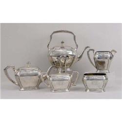 A TOWLE "LADY MARY" PATTERN STERLING SILVER FIVE PIECE TEA SERVICE