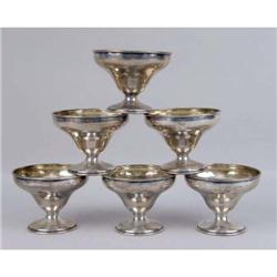 A SET OF SIX MANCHESTER SILVER CO. STERLING SILVER FOOTED DESSERT CUPS