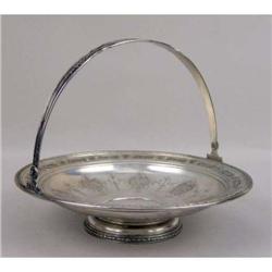 A TOWLE STERLING SILVER HANDLED CAKE BASKET