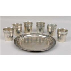 A TOWLE "BEVERLY" PATTERN STERLING SILVER CORDIAL SET