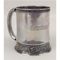 A GORHAM STERLING SILVER HANDLED CUP