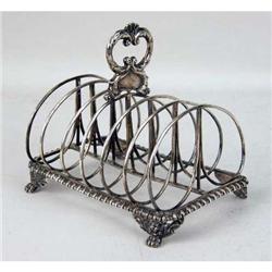 AN ENGLISH SILVER TOAST RACK