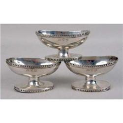 THREE AMERICAN SILVER OVAL MASTER SALTS