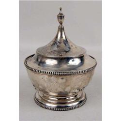AN AMERICAN SILVER CIRCULAR COVERED SUGAR BOWL