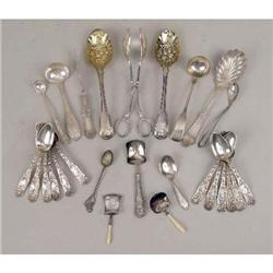 A GROUP OF STERLING SILVER AND SILVER-PLATE FLATWARE