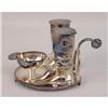 Image 5 : A SILVER-PLATED FIGURAL SALT SHAKER, PEPPER CASTER AND SALT DISH