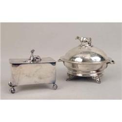 TWO VICTORIAN SILVER-PLATED HOLLOWWARE PIECES