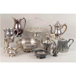 A LARGE GROUP OF VICTORIAN SILVER-PLATE HOLLOWWARE