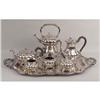 Image 1 : A SIX PIECE SILVER-PLATED COFFEE AND TEA SERVICE WITH TRAY