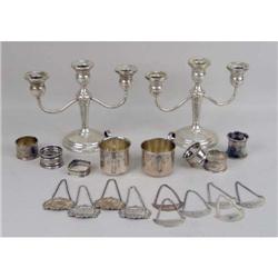 A PAIR OF STERLING SILVER THREE BRANCH CANDELABRA