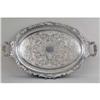Image 1 : A SILVER PLATED DOUBLE HANDLED OVAL TEA TRAY