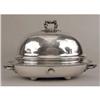 Image 1 : A SILVER PLATED DOUBLE HANDLED WARMING WELL-AND-TREE PLATTER WITH A DOMED COVER