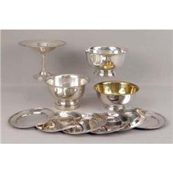 A GROUP OF SILVER PLATED ITEMS