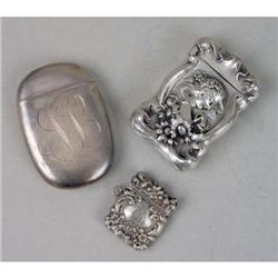 AN UNGER BROTHERS STERLING SILVER ART NOUVEAU MATCH SAFE