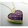 Image 4 : A TIFFANY & CO 18K YELLOW GOLD, RUBY AND DIAMOND HEART-FORM PENDANT