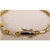 Image 3 : A 14K YELLOW AND WHITE GOLD DIAMOND AND YELLOW SAPPHIRE LINE BRACELET