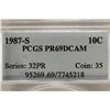 Image 3 : 1987-S ROOSEVELT DIME PCGS PR69 DCAM