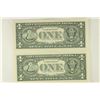 Image 2 : 2-2003-A $1 FRN'S LOW CONSECUTIVE SERIAL 'S UNC