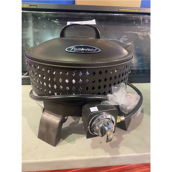 NEW IN BOX DIAMOND PATTERNED OUTDOOR PROPANE FIREPIT BLACK 17.7 X 17.7 X 11.8 