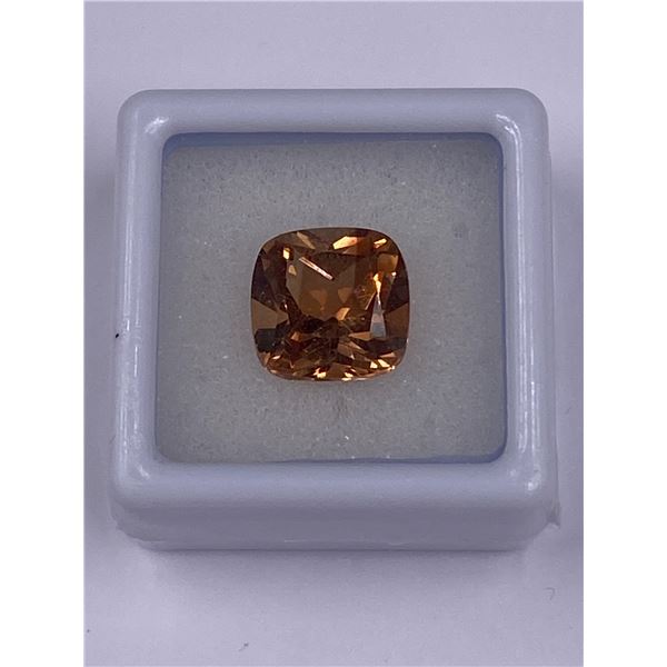 IMPERIAL TOPAZ 6.63CT, 11 X 11 X 7.2MM, SQUARE CUT, IF LOUPE CLEAN CLARITY, BRAZIL, CVD