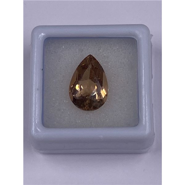 IMPERIAL TOPAZ 6.5CT, 14.4 X 9.8 X 6.6MM, PEAR CUT, IF LOUPE CLEAN CLARITY, BRAZIL, CVD