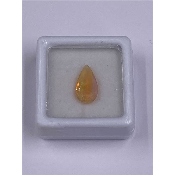 SMOKEY OPAL CABOCHON, 1.33CT, 12.20 X 6.95 X 3.70MM, PEAR CUT, VS, PLAY OF FIRE, ETHIOPIA