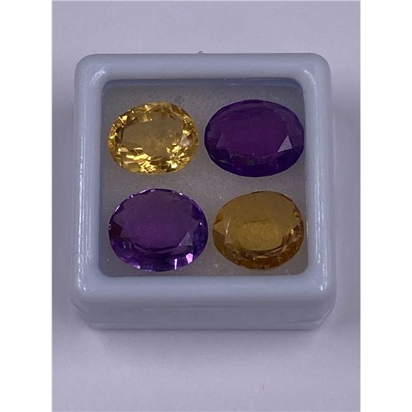 AMETHYST AND GOLDEN CITRINE 14.25CT, 11 X 9 X 5MM, OVAL CUT, VVS EYE CLEAN CLARITY, BRAZIL,