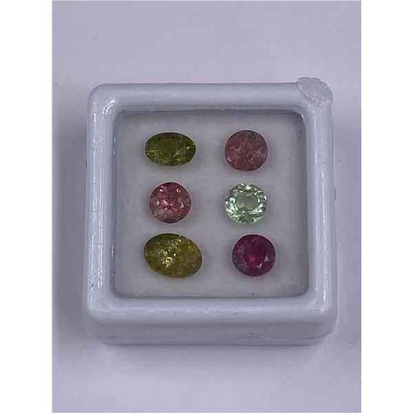 TOURMALINE MIXED COLOURS 3.33CT, 6 X 4 TO 7 X 5MM, OVAL CUT, VS CLARITY, BRAZIL, UNTREATED