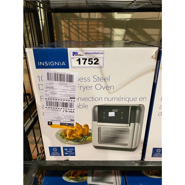 INSIGNIA 10 QUART STAINLESS STEEL DIGITAL AIR FRYER OVEN