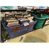 Image 1 : LARGE COLLECTION OF ASSORTED DVDS & ROLLING BIN OF MISC. ITEMS