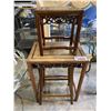 Image 1 : 1 STOOL & 2 ROSE WOOD SIDE TABLES