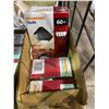 Image 2 : 2 BOXES OF ACOUSTIC/CURTAINWALL SEALANT, BOX OF PAINTBRUSHES, LIGHTBULBS, & MORE