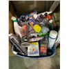 Image 2 : 2 BOXES OF ASSORTED CLOTHING & BOX OF LUBRICANTS & FLUIDS
