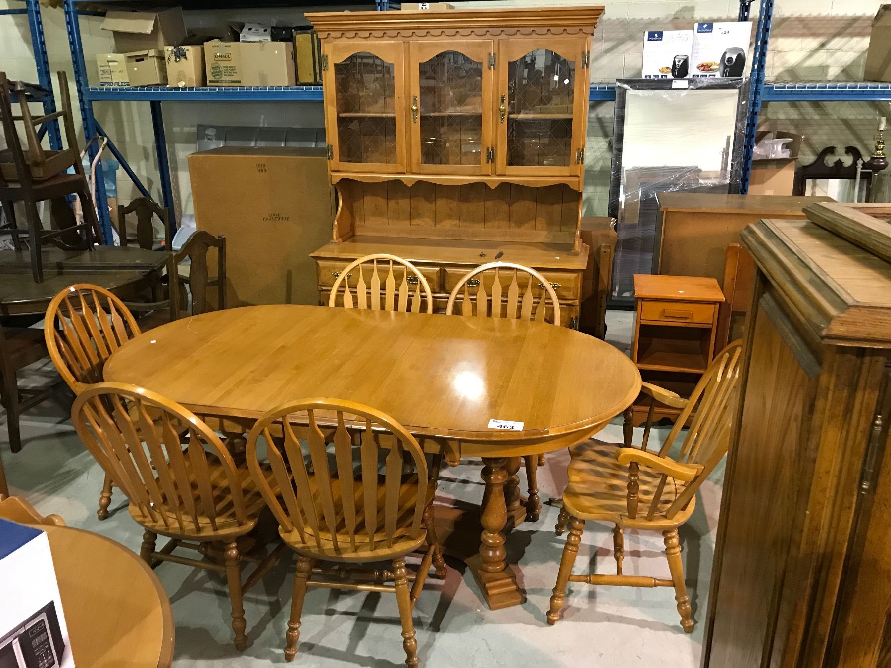 ROXTON MAPLE DINING ROOM SUIT WITH TABLE LEAF, 6 CHAIRS, & BUFFET+ ...