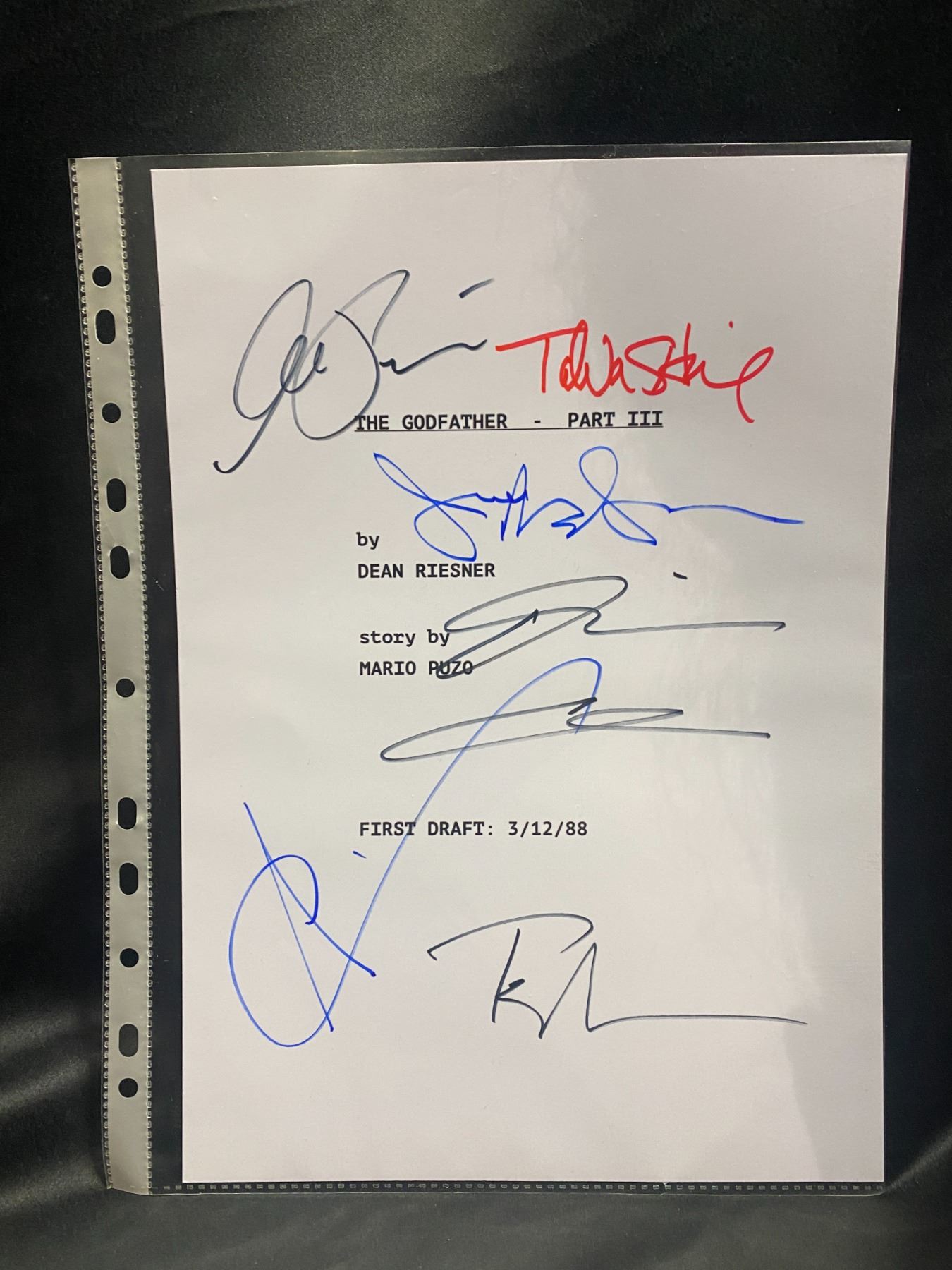 Godfather Signed Script THE GODFATHER PART 3 SIGNED SCRIPT COVER WITH COA AUTOGRAPHS INCLUDE ...