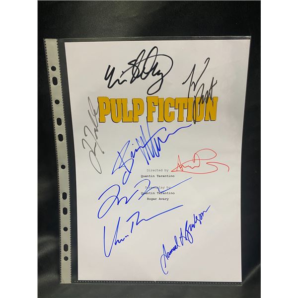 PULP FICTION SIGNED SCRIPT COVER WITH COA AUTOGRAPHS INCLUDE: UMA