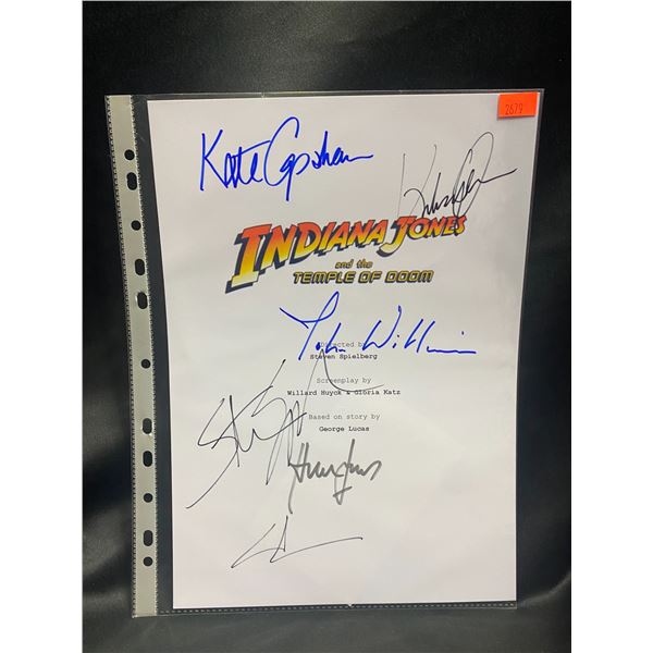 INDIANA JONES AND THE TEMPLE OF DOOM SIGNED SCRIPT COVER WITH COA AUTOGRAPHS INCLUDE: