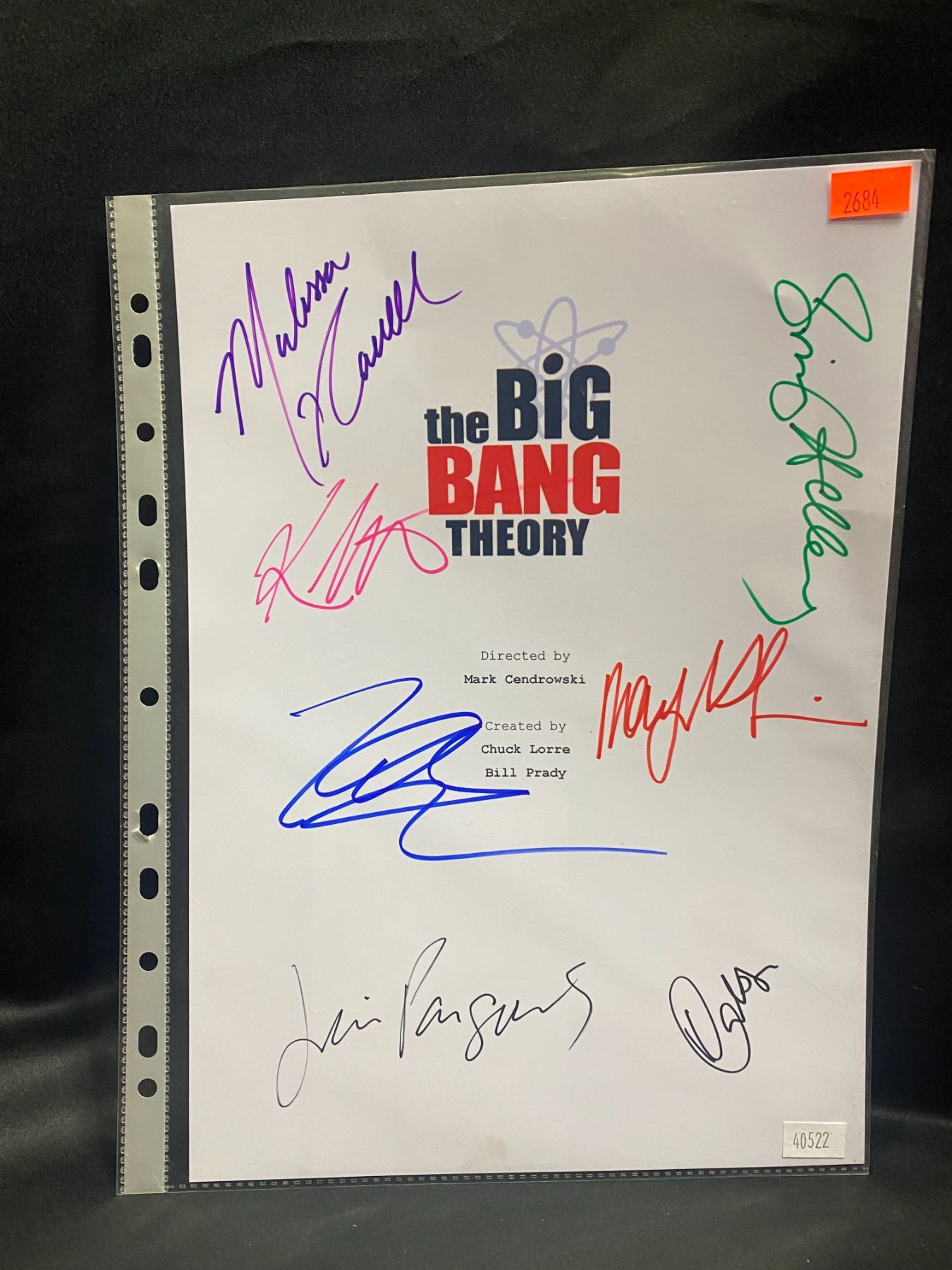 THE BIG BANG THEORY SIGNED SCRIPT COVER BY CAST MEMBERS WITH COA ...